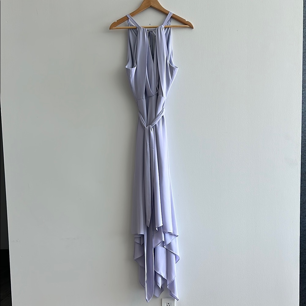 Halston Heritage Purple Asymmetrical Halter Sundress